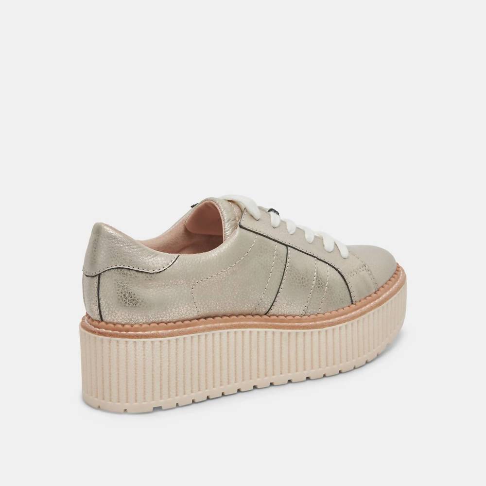 NEW DOLCE VITA women's tiger sneaker in light gold - Picture 3 of 3